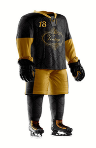 Custom Made Breathable Lightweight Sleeveless V-neck Ice Hockey Jersey Polyester Sublimated Team Wear Uniform - Product Image 4