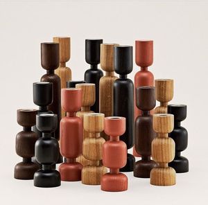 Modernist Wooden Candle Holder Elegant Handmade <b>Rustic</b> Decor Accent Contemporary Living Room <b>Table</b> Ornament Collection Styling - Product Image 3