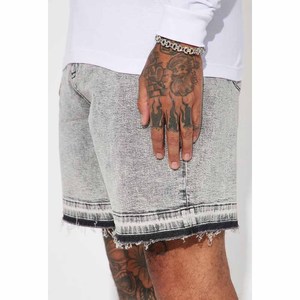 High Street Men's Summer Sporty Baggy Denim <b>Jeans</b> Breathable Eco-Friendly Quick Dry Mid <b>Waist</b> <b>Elastic</b> Shorts - Product Image 4