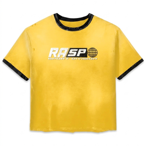 เสื้อยืดคอตตอนหนัก 260 GSM ล้างสีแบบแอซิดวอช ลายกราฟิกวินเทจซีดจาง พิมพ์ลายสกรีน แต่งหมุด  ผ้าฝ้าย 100% สำหรับผู้ชาย ทรงหลวม - Product Image 4