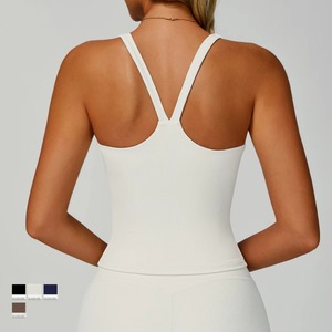 Crew Neck White Polka Dot Print <b>Back</b> Hollow Out Bow <b>Tie</b> Breathable Woven Casual Fashion Tank Top for Women - Product Image 5