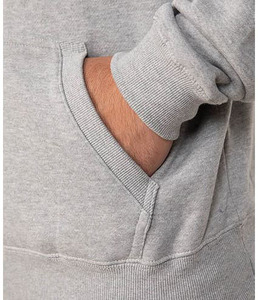 Sweat à capuche en polaire pour homme, mélange polyester/coton, respirant, séchage rapide, décontracté, uni, hiver, teinture unie, impression personnalisée, OEM - Product Image 3