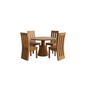 ARTERRA Luxury Japandi <b>Round</b> <b>Coffee</b> <b>Table</b> Pedestal Dining <b>Table</b> Set Modern <b>Wooden</b> Chairs for Apartment Villa Restaurant Cafe - Product Image 1