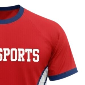 Camiseta de Netball Sublimada Roja y Blanca Unisex, Ropa Deportiva de Poliéster de Manga Corta para Entrenamiento y Partidos de Equipo - Product Image 3