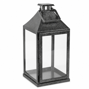 Vintage Galvanized Metal Lantern <b>Silver</b> Candle Lantern Antique Hurricane <b>Lamp</b> Decorative Table Centerpiece for Home & Garden - Product Image 4