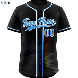 Custom Baseball <b>Jersey</b> Mens Short Sleeve Team Uniform 100% Polyester Printed <b>Sports</b> <b>Jersey</b> - Product Image 2