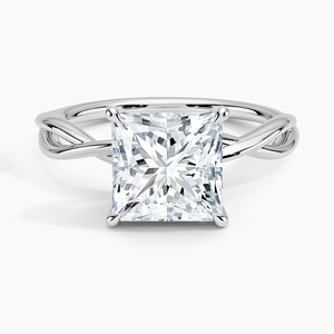 BOJ <b>Ring</b> 014 Princess Cut 925 <b>Silver</b> Ayla Twist <b>Solitaire</b> <b>Ring</b> Engagement <b>Ring</b> GRA Certified 2ct D Color VVS1 Moissanite <b>Ring</b> - Product Image 1