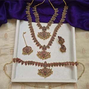 Kemp Semi Bridal Necklace Set-Rose Gold Antique Gold 24K Gold & Rhodium Plated Fine Jewelry - Product Image 2