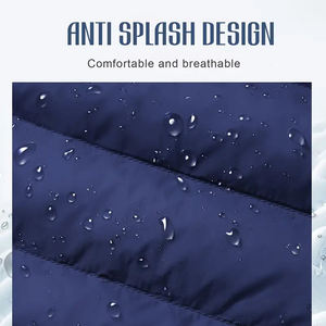 เสื้อกั๊กผู้ชายแบบไม่มีแขน ปักลาย กันน้ำ ดีไซน์เนอร์  เสื้อกั๊กขนเป็ดสีดำสำหรับฤดูหนาว - Product Image 4