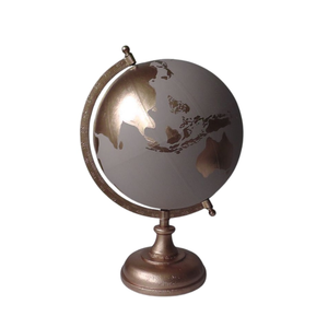 Globo Terráqueo Decorativo de Metal |   Mapa Geográfico Político Detallado |   Base Negra Resistente |   Globo Terráqueo de Estudio para Estudiantes y Decoración de Oficina - Product Image 1