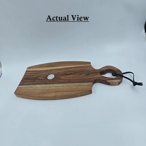 Planche à découper en bois d'acacia avec poignée, plateau de service en bois pour cuisine, restaurant, maison, vente en gros - Product Image 1