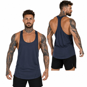 Custom Mens Stringer Tank Top Gym Workout Bodybuilding Racerback Sleeveless Fitness Vest Athletic Training <b>Singlet</b> - Product Image 1