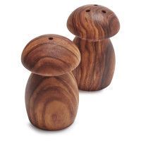 Salero y pimentero de madera con acabado de grano natural para uso en comedor, cocina y mesa de restaurante. - Product Image 5