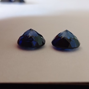 Zafiro Azul de Alta Calidad, Corte Redondo, Gema Suelta, Creado en Laboratorio, Claridad Brillante, para Joyería Fina, Venta al Por Mayor - Product Image 2