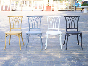 Black Plastic Armless Modern Commercial Dining Chair with Foam Cushion for Hotel Restaurant Villa Mall - Product Image 2
