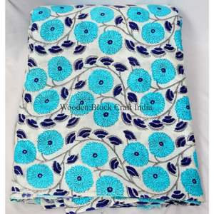 Tela de Algodón 100% Transpirable, Estampada a Mano, Hecha a Mano en Jaipur, Tradicional, Ecológica, con Estampado de Bloques - Product Image 4
