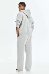 Pantalon de survêtement décontracté pour homme, uni, coupe large et droite |   Pantalon de jogging gris chiné coupe décontractée avec cordon de serrage |   100% Coton en Gros - Product Image 3