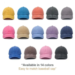 Unisex Acid Wash <b>Plain</b> Adjustable Strapback <b>Baseball</b> Trucker <b>Cap</b> Customized Embroidery 6 Panel Style Sporty Hat for Men Women No - Product Image 2