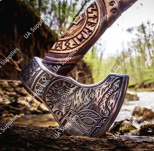 Factory Direct Wholesale Best Price Handmade Viking <b>Axe</b> Hand Forged Bearded Edge Wooden <b>Handle</b> Outdoor Camping Hatchet <b>Axe</b> - Product Image 6