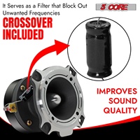 Altavoces de Audio para Auto, Tweeter de Aluminio de 5 Núcleos, 600W Pico, 12V Activos, 3.5 Pulgadas, Super Bullet, Par