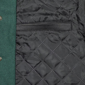 Veste pour homme, veste varsity verte et jaune, veste de baseball classique avec manches contrastées, vêtement décontracté chaud et confortable - Product Image 4