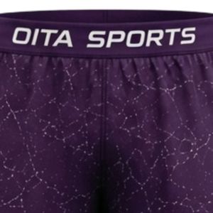 Purple Speckled Print Athletic Sports <b>Shorts</b> with <b>Elastic</b> <b>Waistband</b> Lightweight Breathable Gym Workout Training Performance Wear - Product Image 3