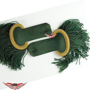KEW Epaulette de Hombro Verde Vintage Personalizado, Elegante, Ecológico, de Tela Bordada, Duradero, Accesorio de Uniforme con Hilo de Bullion - Product Image 1