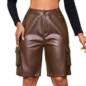 Fashionable Breathable <b>Leather</b> Jort Street Bottoms Comfortable Design Modern Finish Easy Match Casual <b>Look</b> Customizable High - Product Image 1