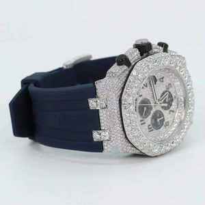 Luxury Iced Out VVS Moissanite Diamond Chronograph <b>Watch</b> Stainless Steel Hip Hop <b>Waterproof</b> <b>Men</b> Wristwatch - Product Image 4