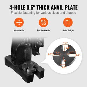Prensa de Banco Manual de 0.5 Toneladas, Hierro Fundido de Alta Resistencia, Altura Máxima de 4.6 Pulgadas, Herramienta de Prensa Manual de Precisión - Product Image 5