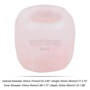 Himalayan Crystal Salt Carved <b>Tea</b> <b>Light</b> Holder with Ambient Glow Modern Design for Home Decoration - Product Image 2