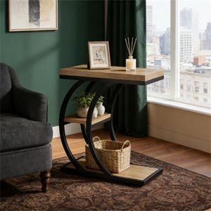 <b>Storage</b> Rack Side <b>Table</b> with Tea Coffee or Sofa <b>Table</b> Functionality <b>Console</b> <b>Tables</b> - Product Image 4