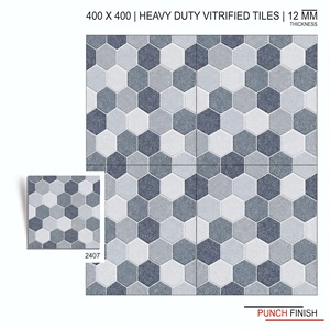 400x400mm 12mm Heavy Duty Vitrified Parking <b>Floor</b> Tiles Punch Finish Outdoor Anti Slip Driveway <b>Garden</b> Walkway Commercial - Product Image 1
