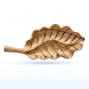 Plateau de service en bois de teck massif de qualité alimentaire, fait main, naturel, pour cuisine, présentoir, articles d'usage quotidien - Product Image 1