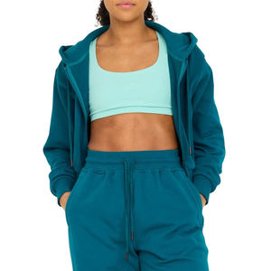 Ensemble deux pièces d'hiver pour femmes, vêtements de sport à fermeture éclair, fitness, logo personnalisé, OEM, vente en gros - Product Image 2