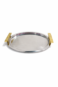 Metal Marble & Wood Contemporary Round Serving Tray/<b>Platter</b>-Eco-Friendly <b>Disposable</b> Party <b>Platter</b> - Product Image 5