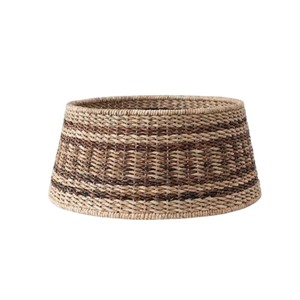 Eco Friendly Woven Seagrass <b>Christmas</b> <b>Tree</b> Collar Decorative Tribal Pattern <b>Tree</b> <b>Base</b> Cover - Product Image 1