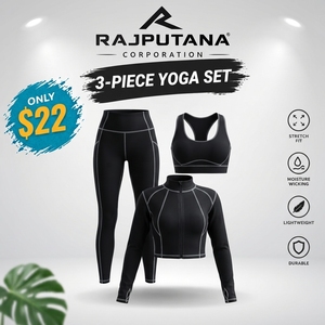Conjunto Deportivo de Compresión de 3 Piezas para Mujer, Personalizado OEM, Chaqueta Corta para Yoga y Fitness, Sujetador Deportivo Transpirable, Leggings para Correr - Product Image 1
