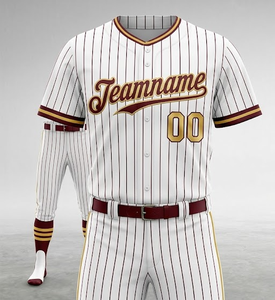 Wholesale White Baseball Jerseys With Pant Printed Baseball <b>Shirts</b> Classic Style Durable Casual Sport 100% Polyester Uniform - Product Image 1