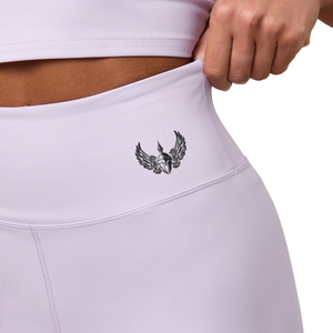 Shorts de fitness taille haute violet clair pour femme – Tenue de sport extensible pour l'entraînement et la performance - Product Image 6