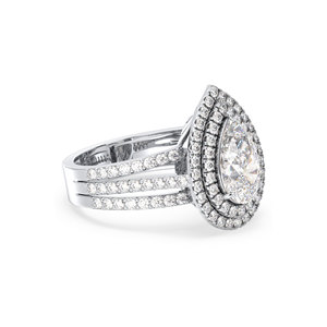 Bague halo en diamant de laboratoire certifié REYES IGI, luxe, or massif 14 carats, diamant HPHT CVD, cadeau de mariage ou de fiançailles pour femme - Product Image 3