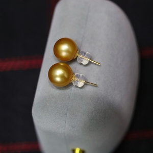 925 Pure Silver Natural Peacock Green <b>Pearl</b> <b>Earrings</b> Versatile Precision Edition with 9-10mm Round Almost Flawless Inlaid - Product Image 3