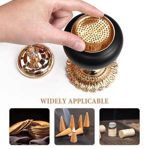 เตาเผากำยานโลหะสไตล์อินเดีย ดีไซน์ทันสมัย สำหรับใช้ทางศาสนา เป็นมิตรกับสิ่งแวดล้อม ทนทาน ผลิตจากวัสดุธรรมชาติ รับทำโลโก้ตามสั่ง กลิ่นหอมสำหรับบ้าน ปรับแต่งได้ - Product Image 2