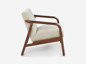 Sillón Moderno de Mediados de Siglo con Tapicería Beige y Patas Cónicas, Mueble Cómodo para Sala de Estar - Product Image 3