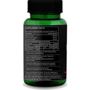 Capsules de berbérine HCL GreenOpia |   Extrait de berbérine, de chardon-marie et de curcuma |   60 Capsules végétariennes |   Complément alimentaire pour adultes | - Product Image 6