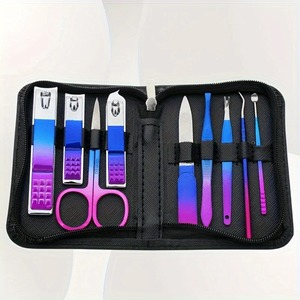 Ensemble de 9 à 18 pièces, kit professionnel de manucure et pédicure en acier inoxydable, soin des ongles de précision avec étui de voyage, coupe-ongles, ciseaux - Product Image 1