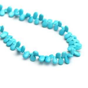 Perles de poire lisses en turquoise Sleeping Beauty Arizona 4x6-5x7mm, brin de pierres précieuses naturelles de 8 pouces pour la fabrication de bijoux en gros - Product Image 4