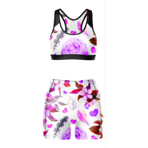 Ensemble 2 pièces sexy et respirant pour femme : soutien-gorge de yoga et short à taille élastique – Vêtements de sport et d'exercice personnalisés en gros - Product Image 2