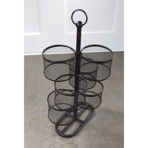 Panier de rangement métallique industriel moderne avec poignées, organisateur de placard durable - Product Image 2