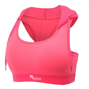Private Label Activewear Fitness Custom Made Breathable High Support Racerback Deep V-<b>Neck</b> Removable <b>Pads</b> Women Yoga Sports Bra - Product Image 6